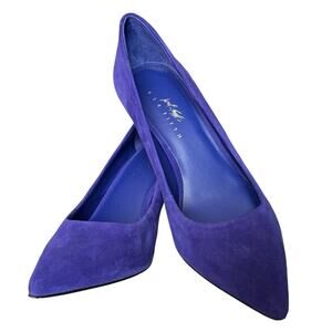 Lord & Taylor purple suede-style pumps 2.5” heel size 7
